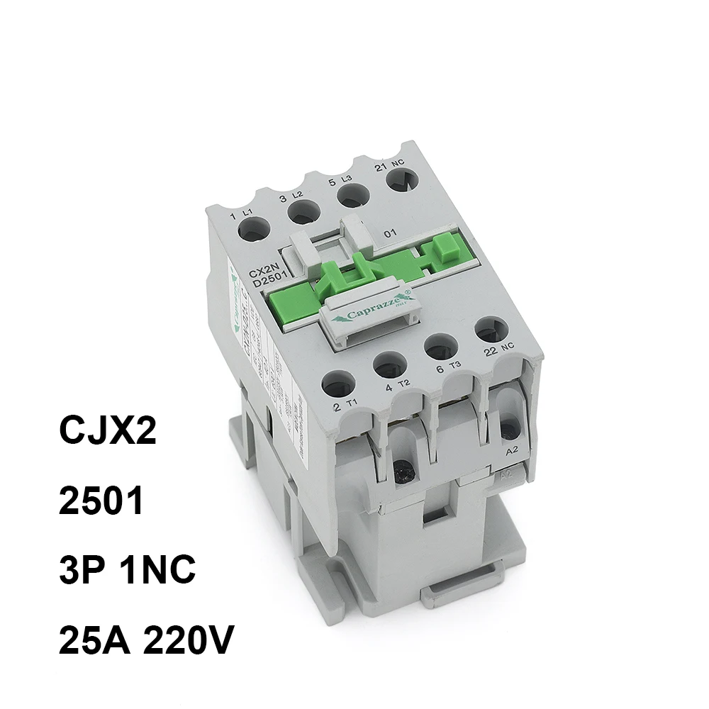

LC1D AC Contactor CJX2-2501 25A NC 3-Phase DIN Rail Mount Electric Power Contactor 220V