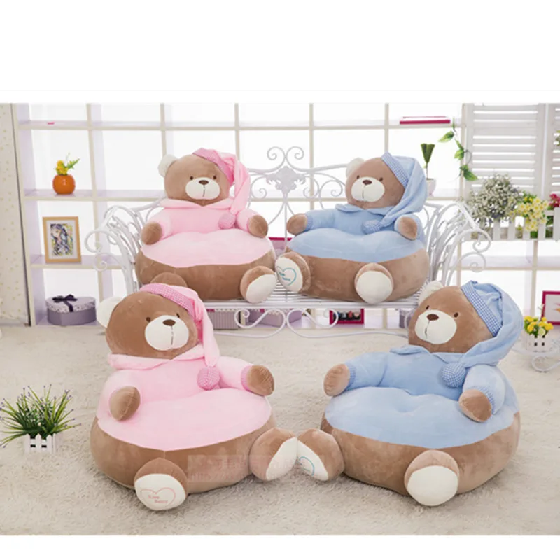 Canapé pour bébé et joli ours | Chaise pour bébé, siège souple de Style dessin animé de 45*45cm, meilleurs cadeaux pour les enfants de 1 à 3 ans, jouet pour bébé