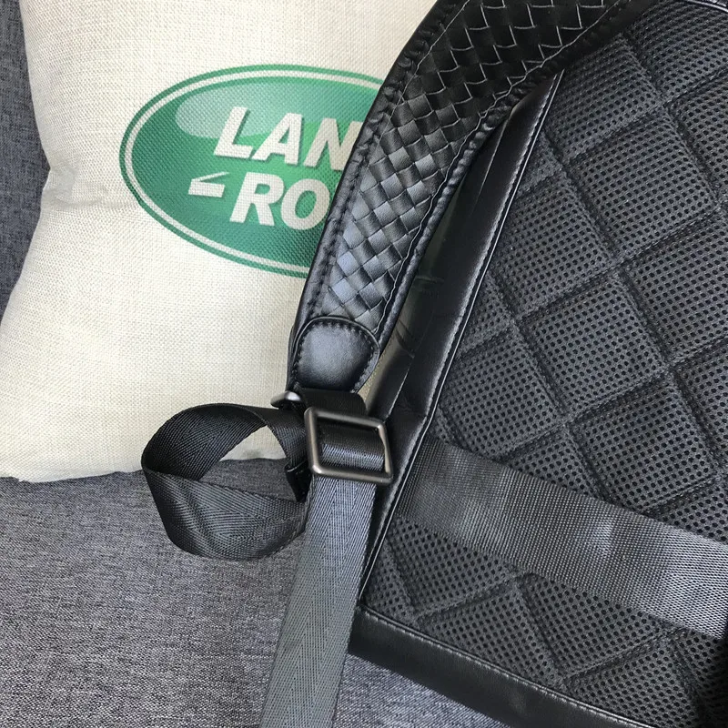 Kaisiludi leather backpack embroidery knitting men's bag double shoulder bag men's bag large capacity computer fashion women