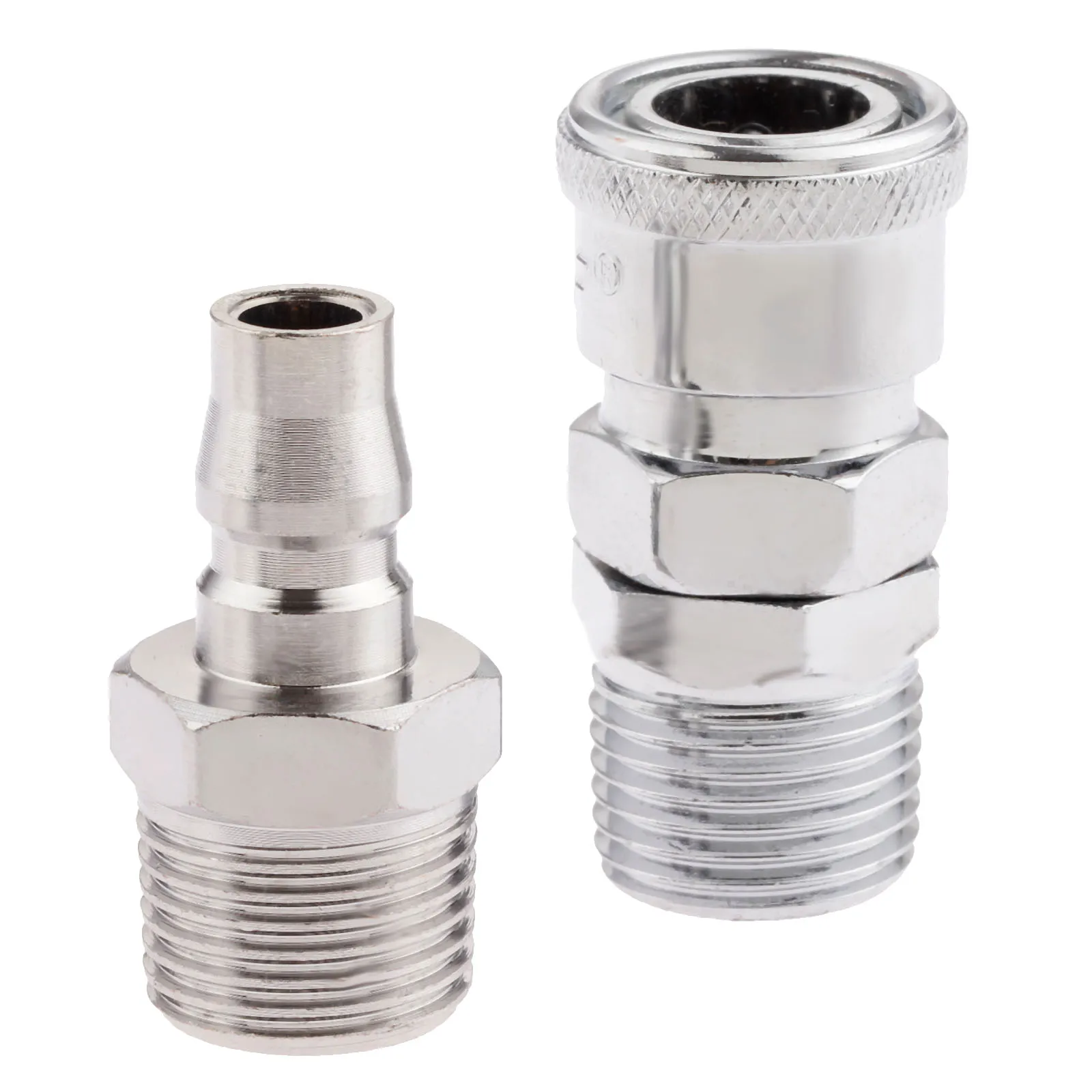 Euro Air Line Hose End Coupler Connector Fitting Bayonet Socket Push In 8mm 2 Pc