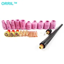 25 шт. WP 9 20 25 газовые линзы расходные материалы комплект задняя крышка цанговый корпус для TIG сварочный фонарь