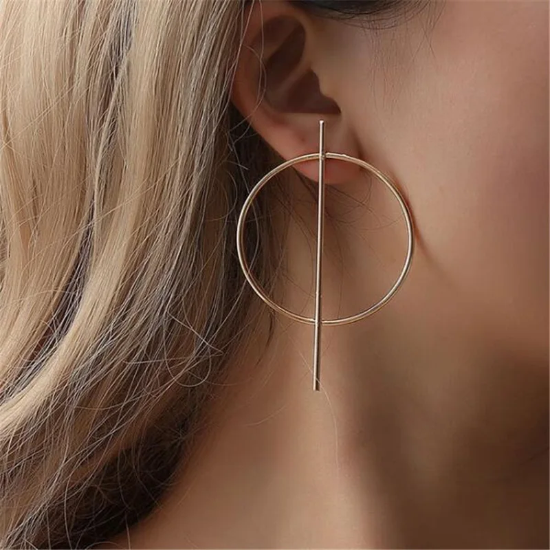 Simple Geometric Circle Earrings Temperament Long Female Stud For Women Accessories Fashion Jewelry boucle d'oreille | Украшения и