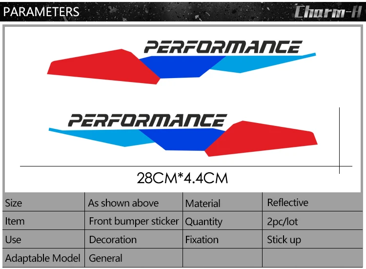 2X M производительность переднего бампера наклейки для BMW e90 e46 e39 e60 f30 f31 g30 e53 f16 f10 f34 x3 x4 x5 e70 f15 M3 M5 Z4