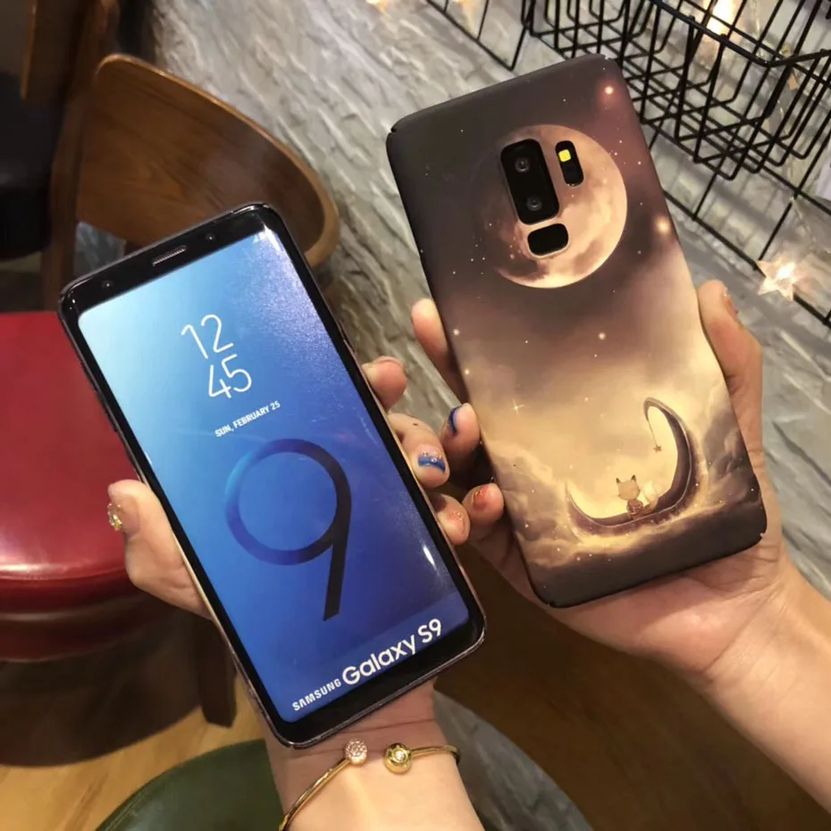 YAMIZOO Flower Marble Case For Samsung Galaxy s8 s9 Plus Cover s7 Edge Luminous Hard Phone Cases For Samsung s8 s9 Case Note 8 9 (1)