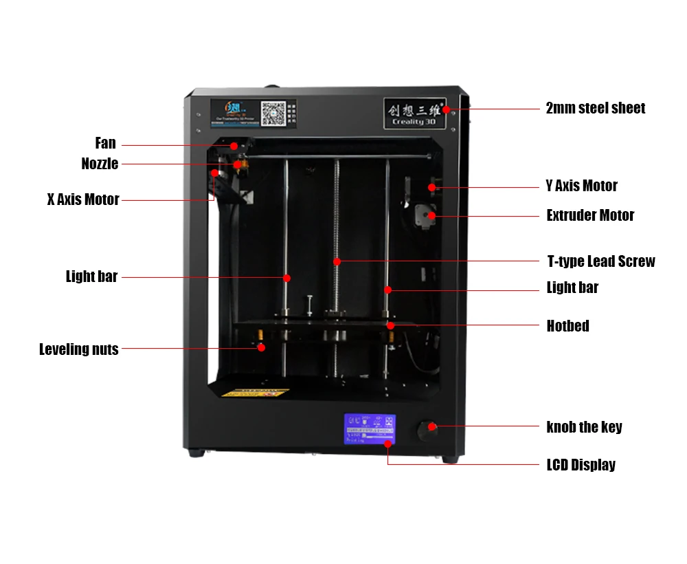 Полностью Собранный 3d принтер CR-5 большой размер печати 300*225*320 мм i3 принтер 3D 8G sd-карта+ горячая кровать
