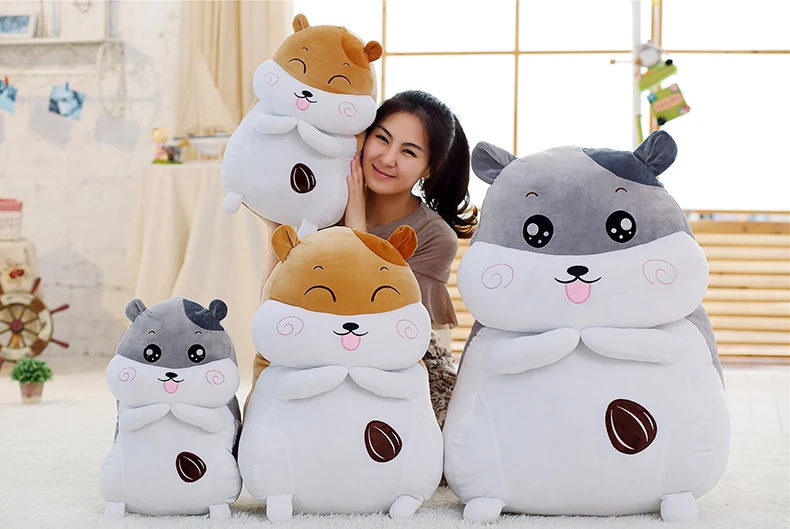 Kawaii жир хомяк плюшевые игрушки куклы большой мягкий мультфильм чучело хомяка подушка для девочек Подарки на день рождения детей 35 дюймов 90 см