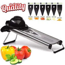 

VOGVIGO Professional Multifunctional V-Slicer Mandoline Slicer Food Chopper Fruit & Vegetable Cutter with 5 Blades kitchen Tool
