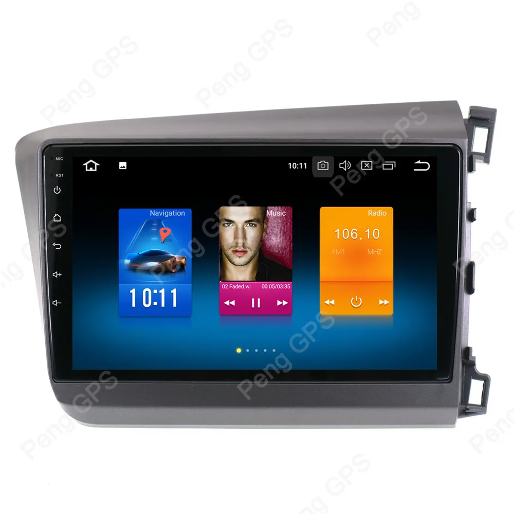Cheap Octa Core 2 Din Stereo Android 8.0 Car Radio for Honda CIVIC 2012 2013 2014 2015 right hand GPS Navigation CD DVD Player FM 1