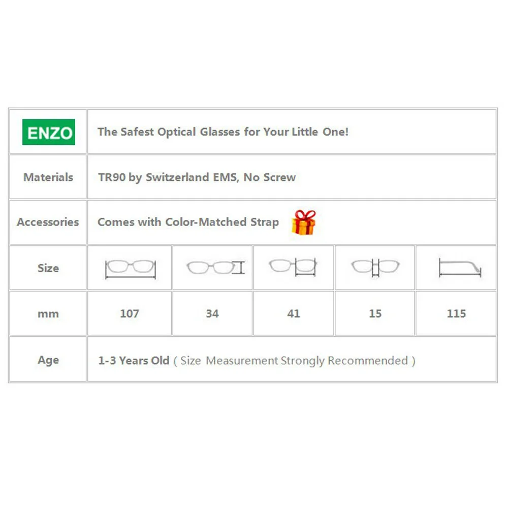 Итальянский гибкая нет винт девушки очки со шнуром размер 41 мм Мальчики и ремень