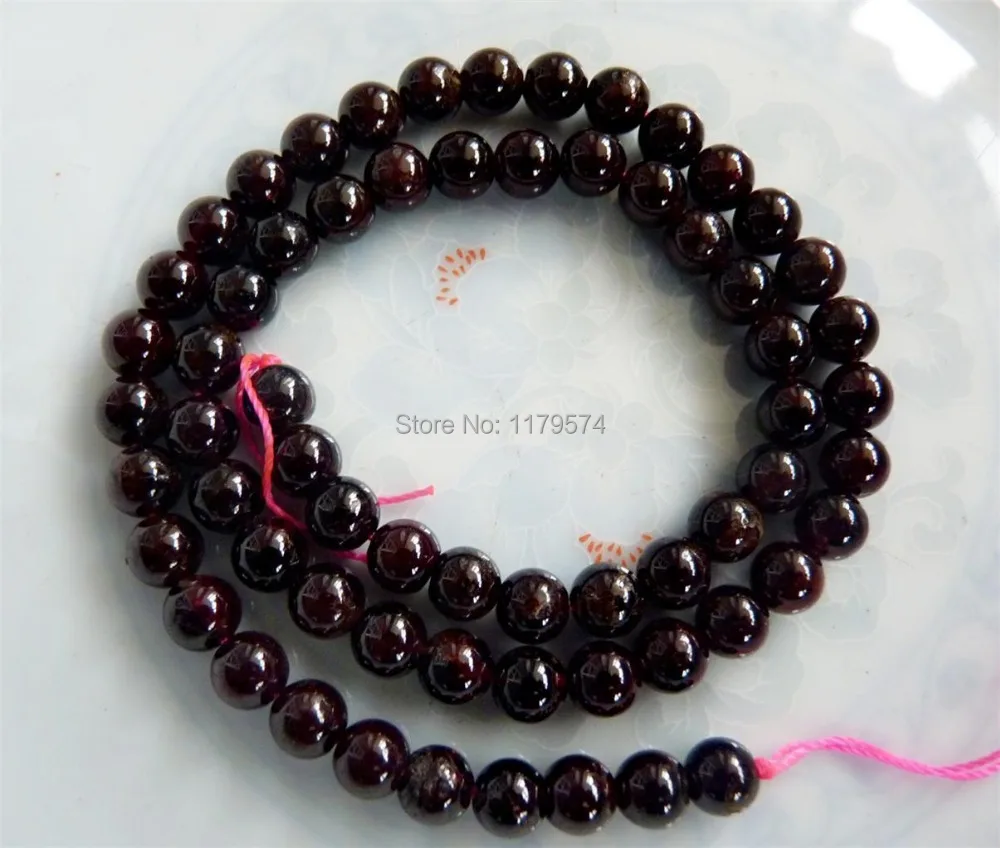 

Free postage wholesale and retail Strand beautiful Attractive 6mm Natural Garnet Round Jade Loose Beads 15" Jewelry sp005