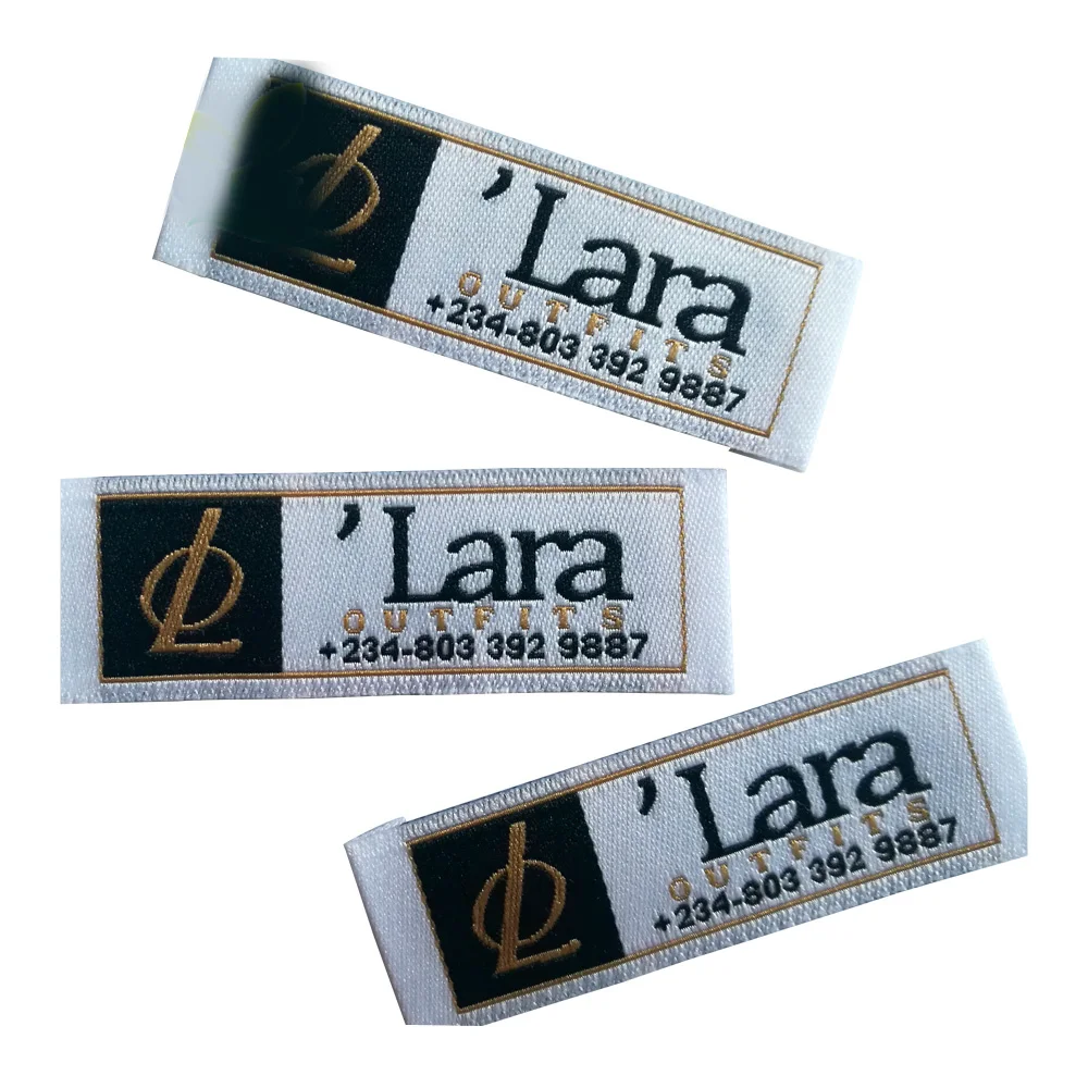 

customized with own logo labels for clothing custom woven label black underwear garment Weave tag handmade fabric tags