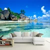 3D фотообои на заказ, рулон для стен, 3D морской пейзаж, пляж, морской остров, роспись, гостиная, спальня, Декор, обои, настенное покрытие ► Фото 1/6