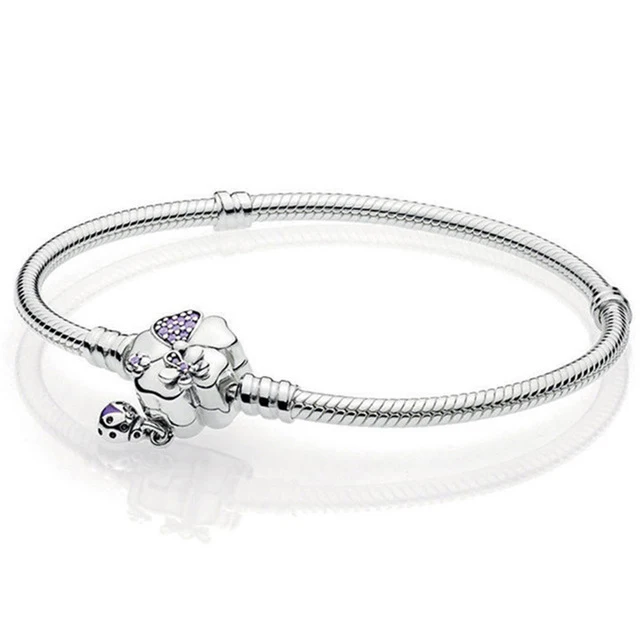 

Fanier 100% 925 Sterling Silver New Flower Moment Four -leaf Flower Bracelet Suitable For Diy Present Frisked 597124nlc