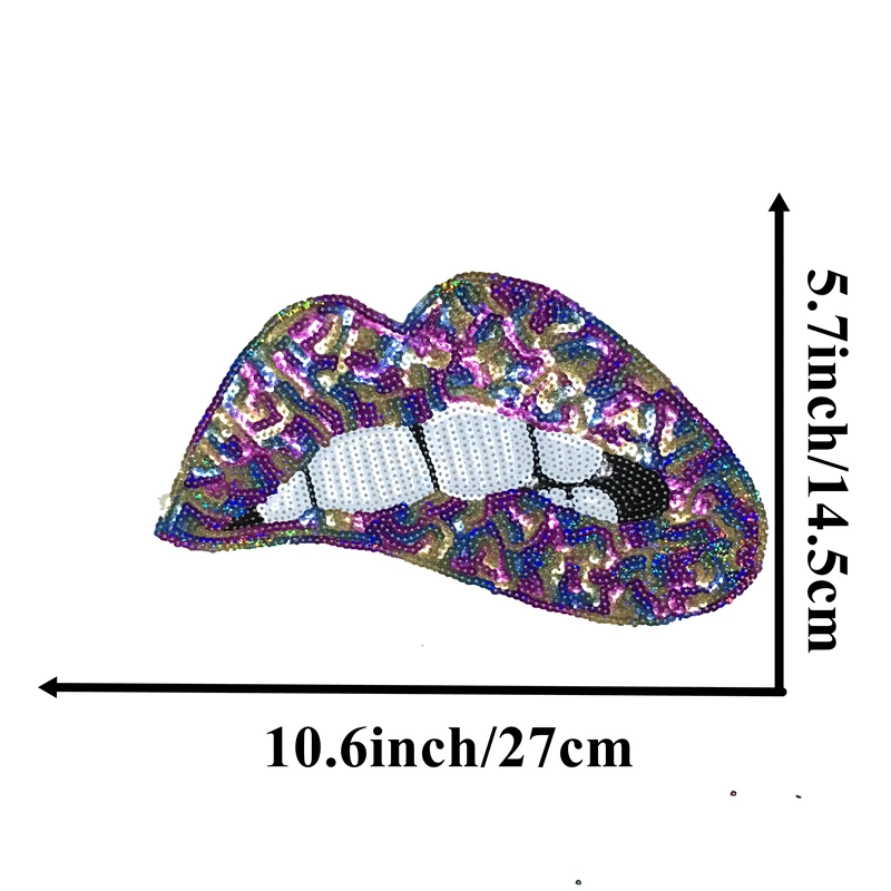Новые Красочные Губы расшитые блестками железные заплатка для одежды большой рот блестки патч наклейки шитье DIY 2 шт./лот