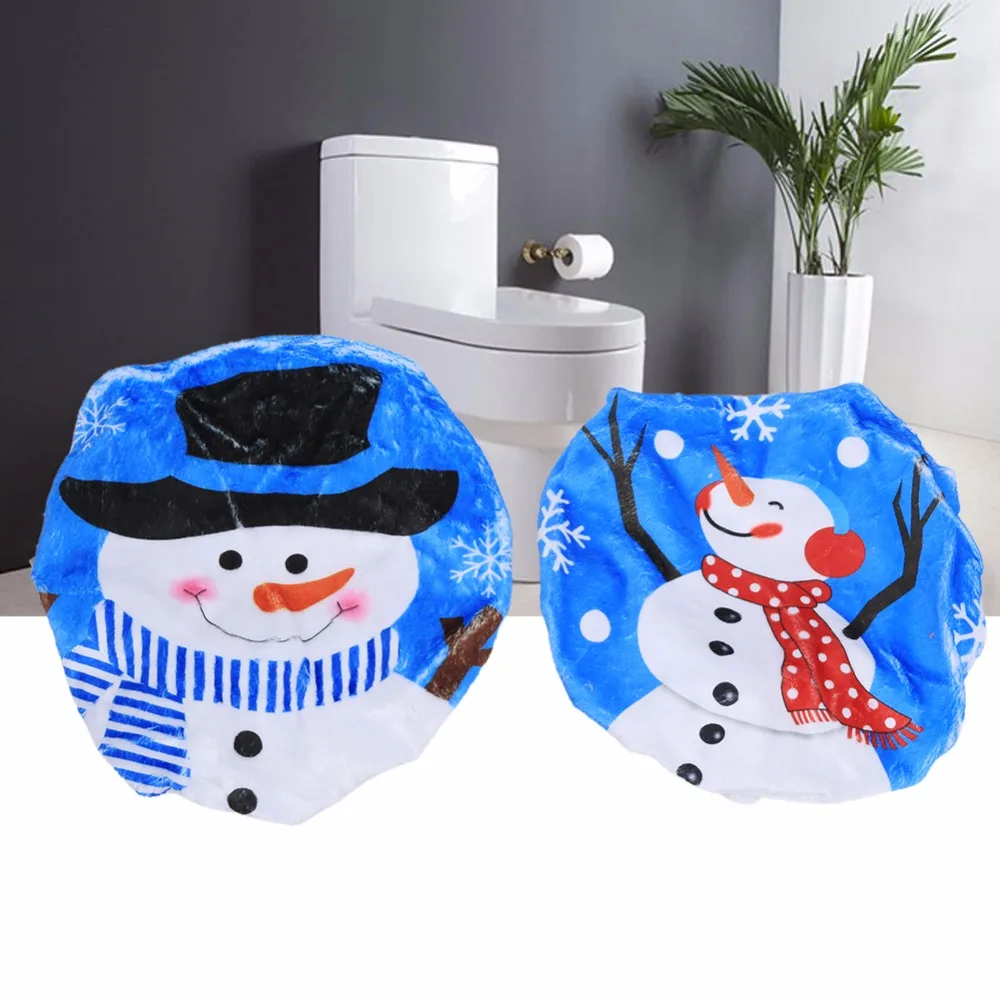 Christmas Happy Snowman Toilet Seat Cover Bathroom Xmas Gifts Decorations For Home Decor 43