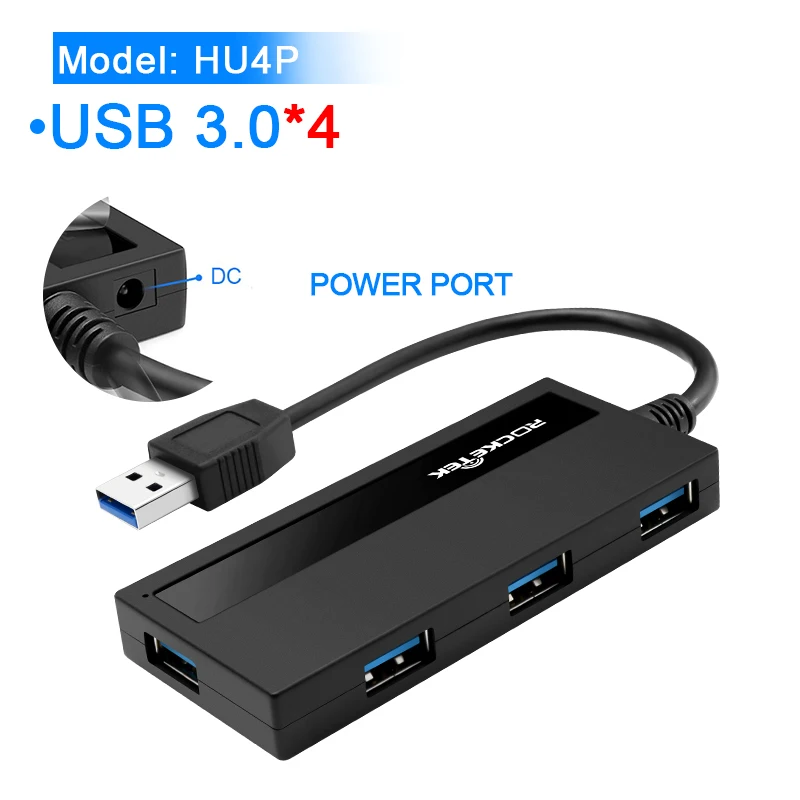 Rocketek Мульти usb 3,0 2,0 type c концентратор 4 порта адаптер сплиттер интерфейс питания Для iMac MacBook Air usb3.0 ПК компьютер Ноутбук - Цвет: HU4P