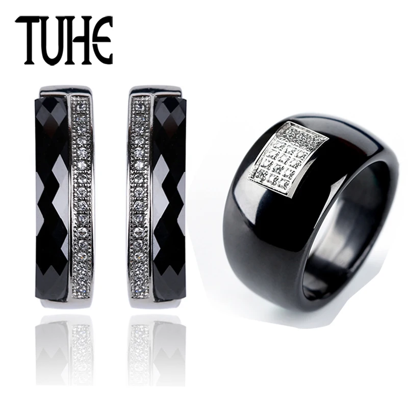 Healthy Smooth Ceramic Jewelry Set Fashion Design Earrings And Novel Wide Ceramic Rings For Women Elegant Crystal Wedding Set Healthy Smooth Ceramic Jewelry Set Fashion Design Earrings And Novel Wide Ceramic Rings For Women Elegant Crystal Wedding Set