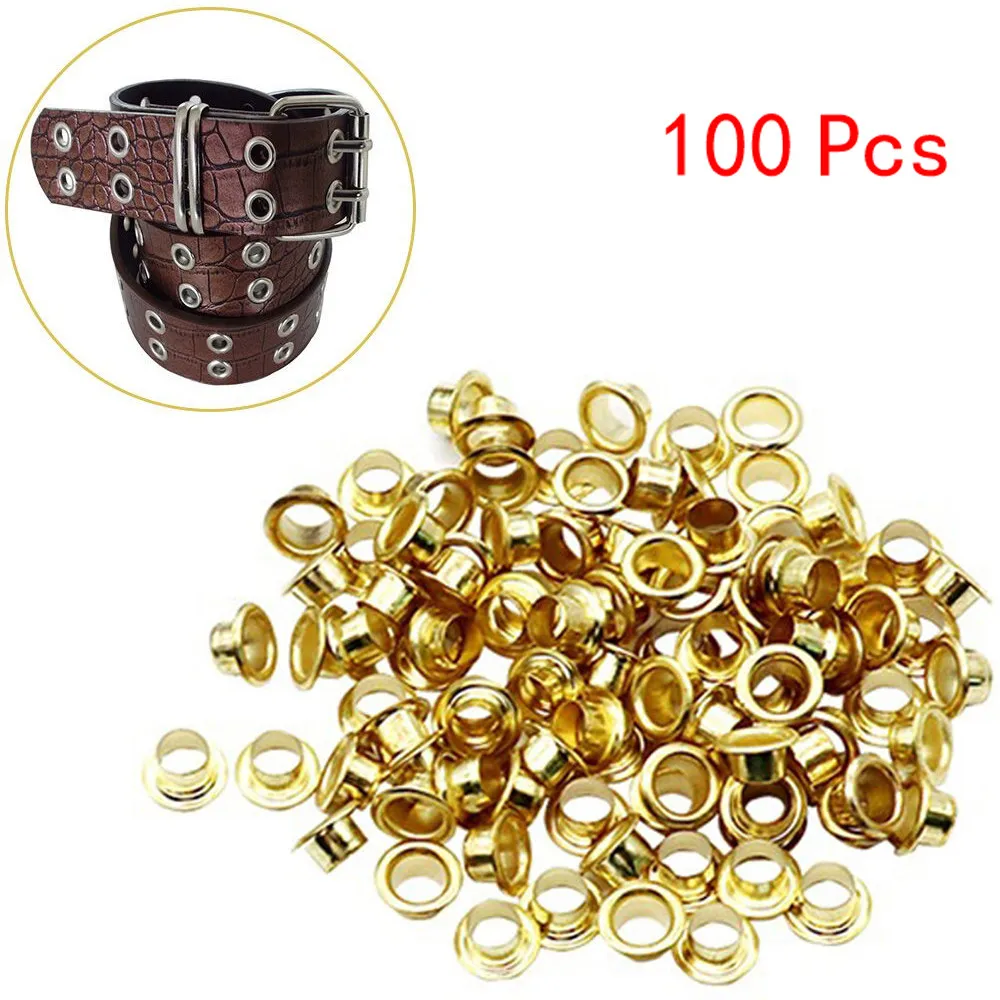 

ISHOWTIENDA 100 Pcs Titanium Eyelets Washer Leather DIY Shoes Cloth Craft Repair Grommet Eyelet Pliers Eyelet Clamp 0122