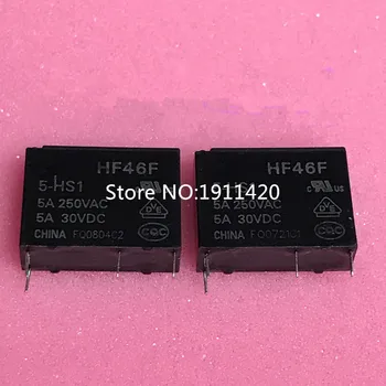 

Free shipping 50pcs/lot HF46F 5-HS1 5VDC 5V 5A250VAC DIP4 5A Best quality