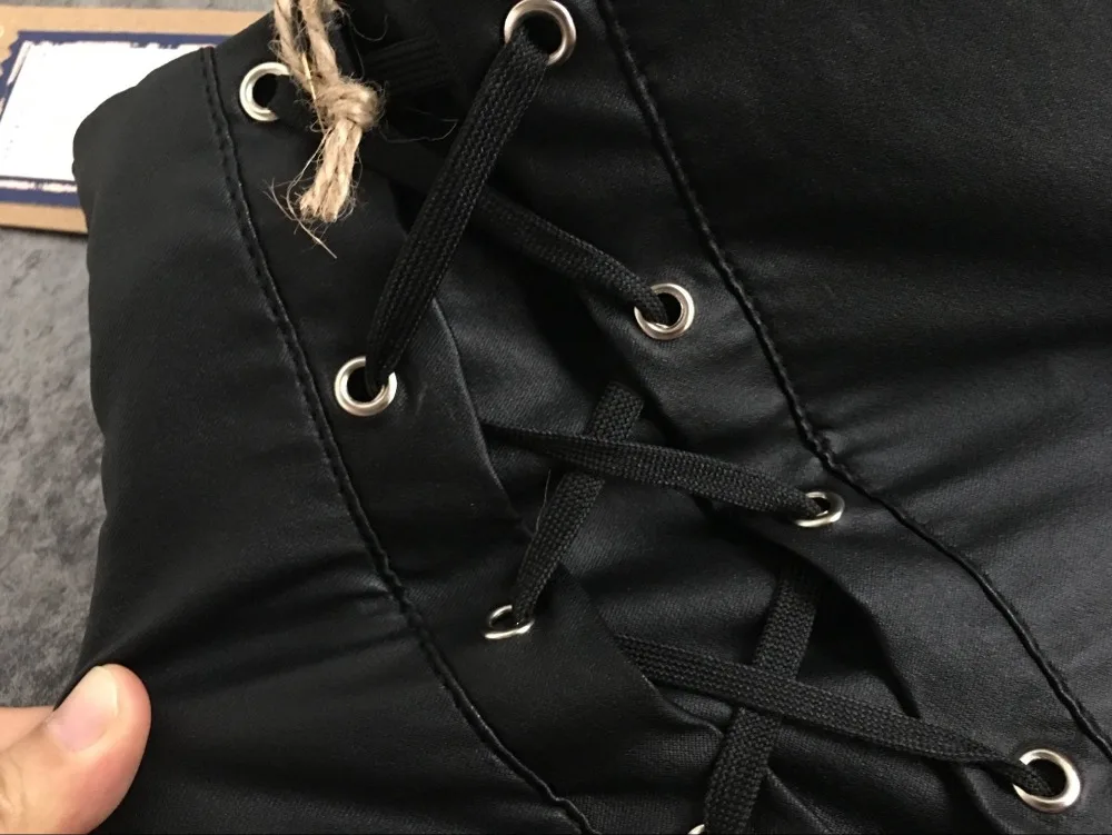 LMCAVASUN женские сексуальные леггинсы на шнуровке стрейч черные блестящие с мокрым эффектом Клубная одежда готические повязки из искусственной кожи для танцев на шесте леггинсы