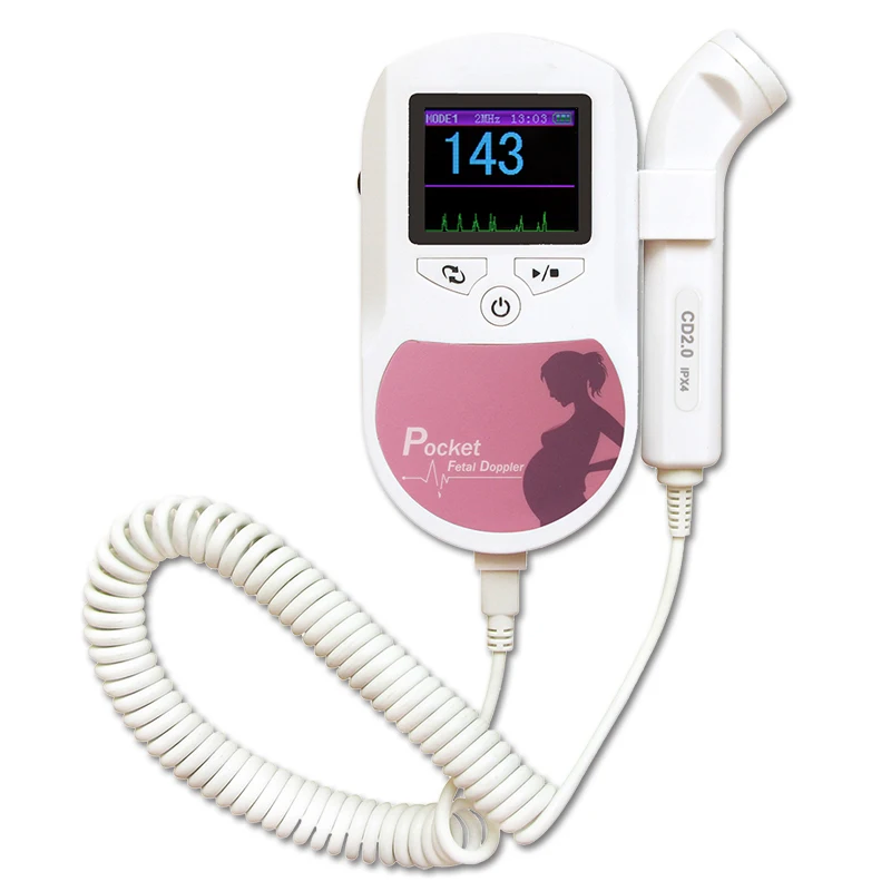 

Handheld Pocket Fetal Doppler LCD Screen Sonoline C +2M Probe+ Free Gel Home use Pink Color