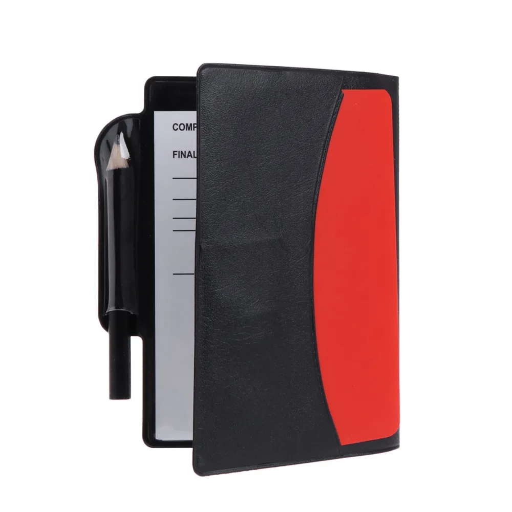 Рефери красные/Желтые карты бумажник карандаш набор блокнотов Портативный Спорт футбольное оборудование