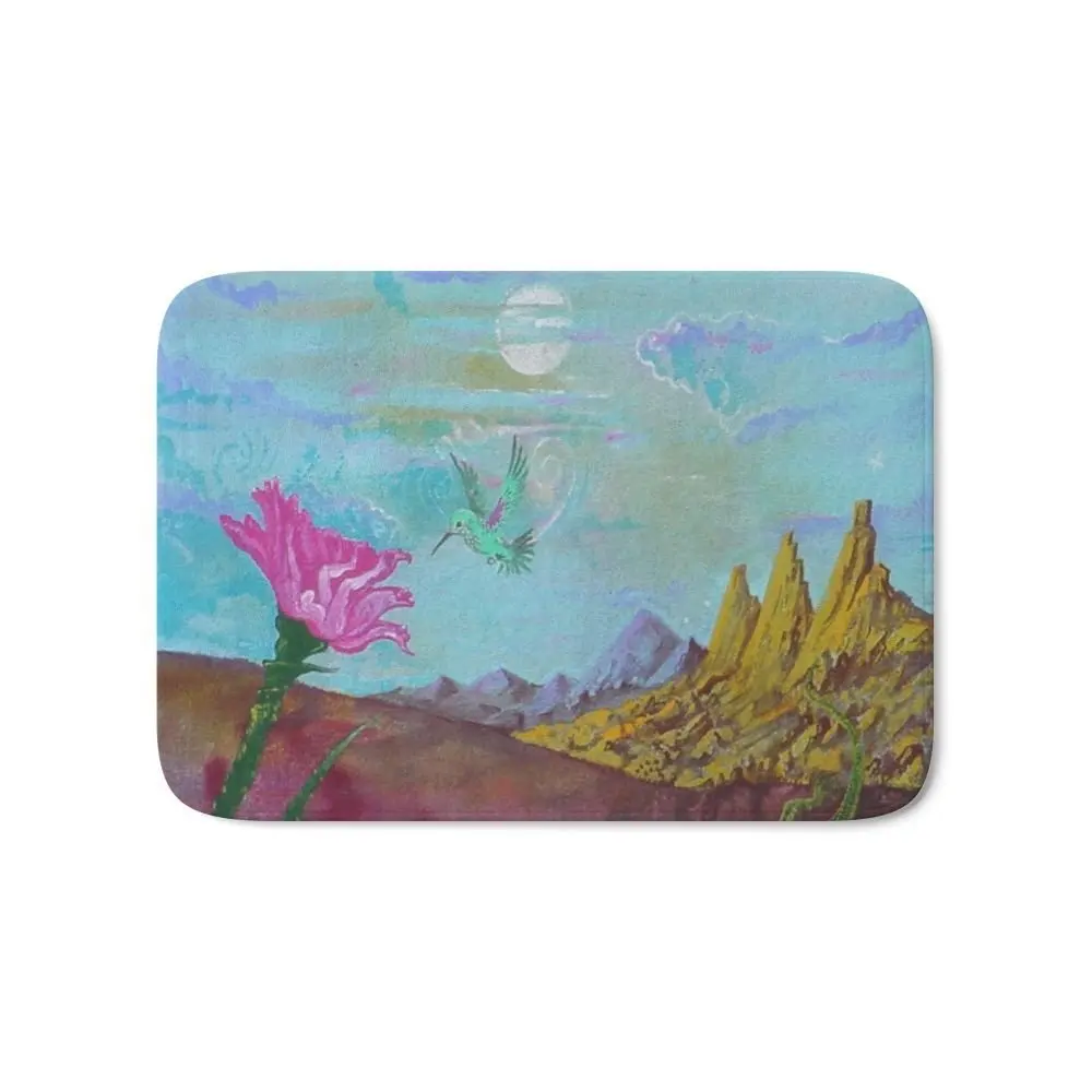Desert Hummingbird Bath Mat 21" x 34" Printed Carpets Anti Slip Modern Kitchen Rugs Home Decor | Дом и сад