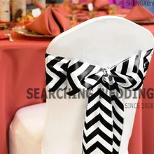 Дизайн Chevron атласная стул створки стул лук для свадебного банкета крышка стула украшения