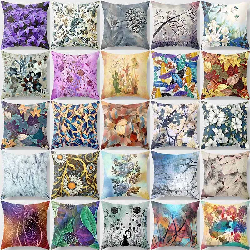 

Hot sale many kinbds of plants and flowers pattern women men Pillow case boys girls weeping pillow cover size 45*45cm