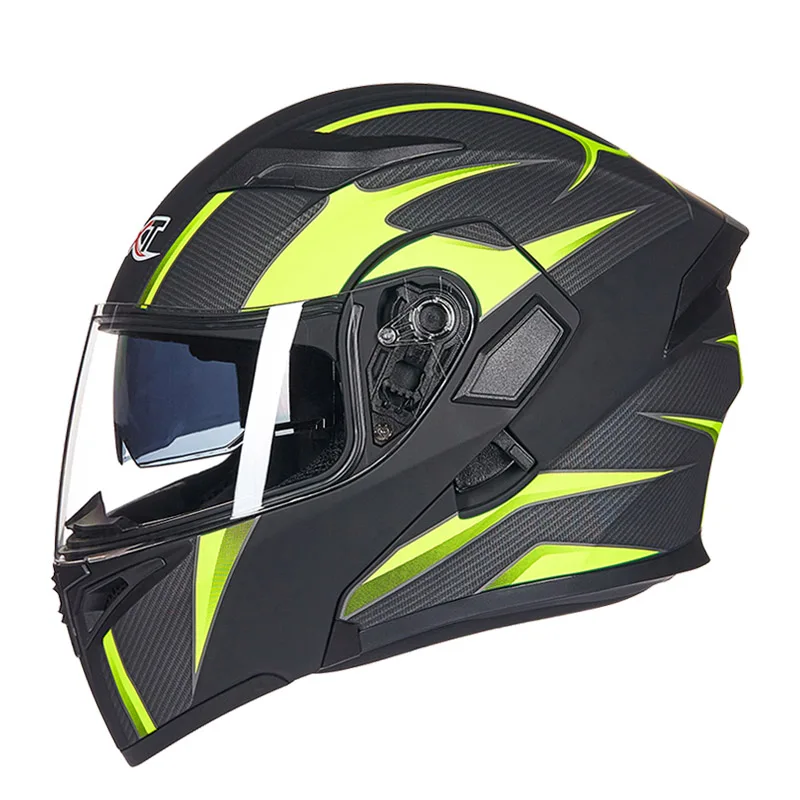 Мотоцикл Filp UP шлемы локомотив двойной козырек дым внутренний козырек шлемы для верховой езды гонки уличный Мото шлем capacete GXT902 - Цвет: 8
