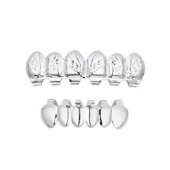 

1 Set Fashion Gold Plated Hip Hop Teeth Grillz Top & Bottom Grill Teeth Grills A# DROPSHIPPING _AU811