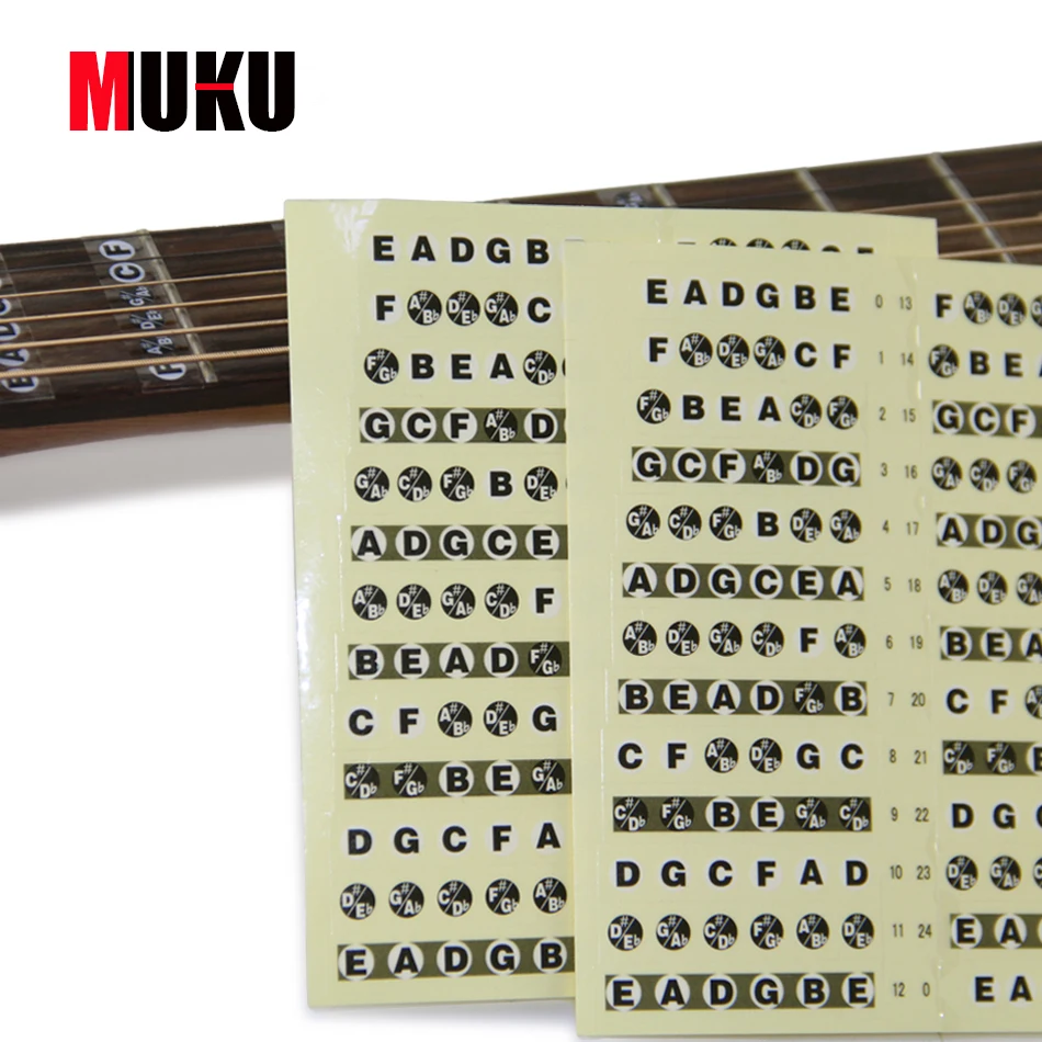 

Guitar Fretboard Music Notes Stickers 1 Pcs 6 String guitar