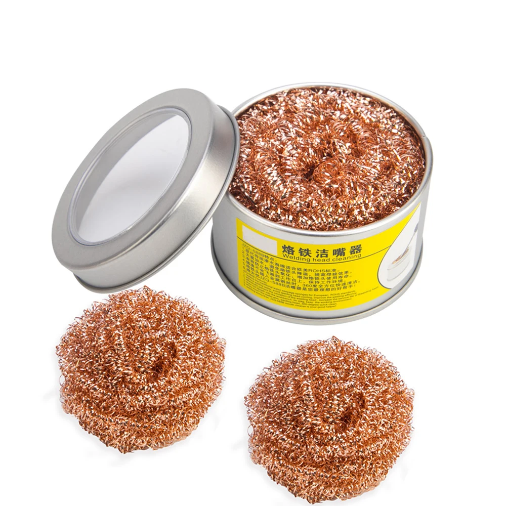 Soldering Iron Cleaning Nozzle Tip Copper Wire Ball Clean Electric