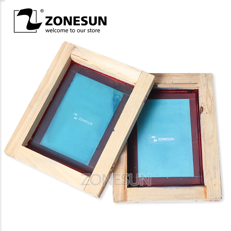 ZONESUN печать на заказ деревянная рама шелковая полиэфирная сетка высокоточные