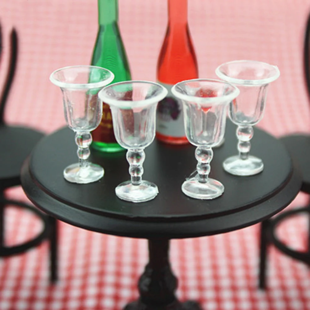 4Pcs 1/12 Dollhouse Miniature Accessories Mini Resin Wine Glass ...