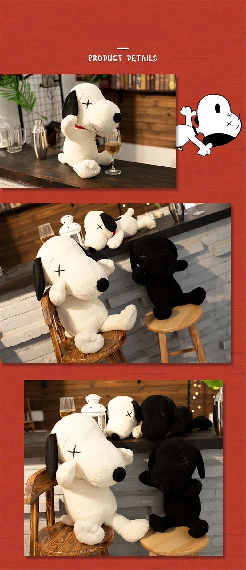  New Snoopy Plush Pillow Stitch Anime Plush Plush Toys Nightmare Before Christmas Girl Toys for Kids Movie & Tv 3
