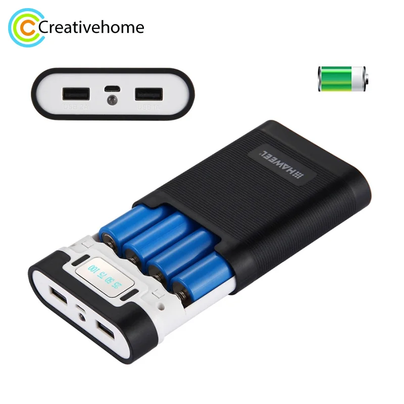 Корпус внешнего аккумулятора 10000 мАч 4x18650 5 В 2 А ЖК дисплей|4x18650 case|power bank case 4x18650battery