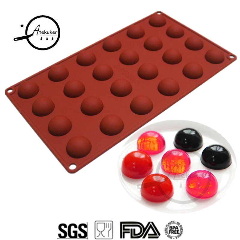

24 hemisphere shapes silicone chocolate mold bakeware cake kitchen accessory