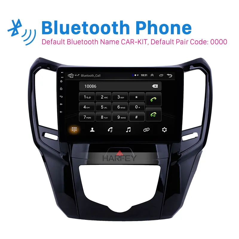 

Harfey GPS Radio 10.1" Android 8.1 HD Touchscreen 2Din Autoradio for Great Wall M4 2014 2015 with USB WIFI AUX support Carplay