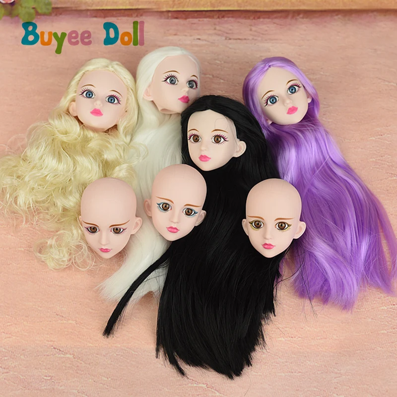 1 шт. 3D настоящие глаза Evade клеевая голова куклы 1/4 BJD с волосами аксессуары для без