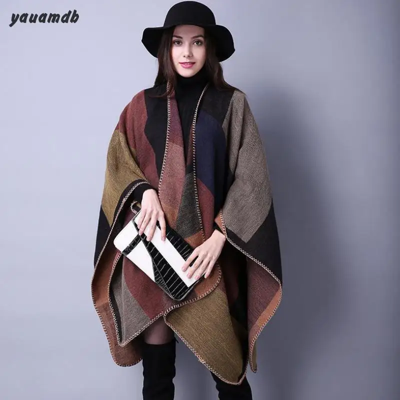 Womens Poncho Blanket Scarf, Poncho Scarf Women Winter