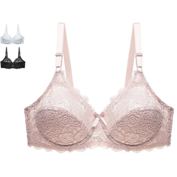 

Sexy Lace Bra Ultra Thin Plus Size Lingerie Bras For Women Underwear Comfort Bralette Female Brassiere Big Size C D Cup #D