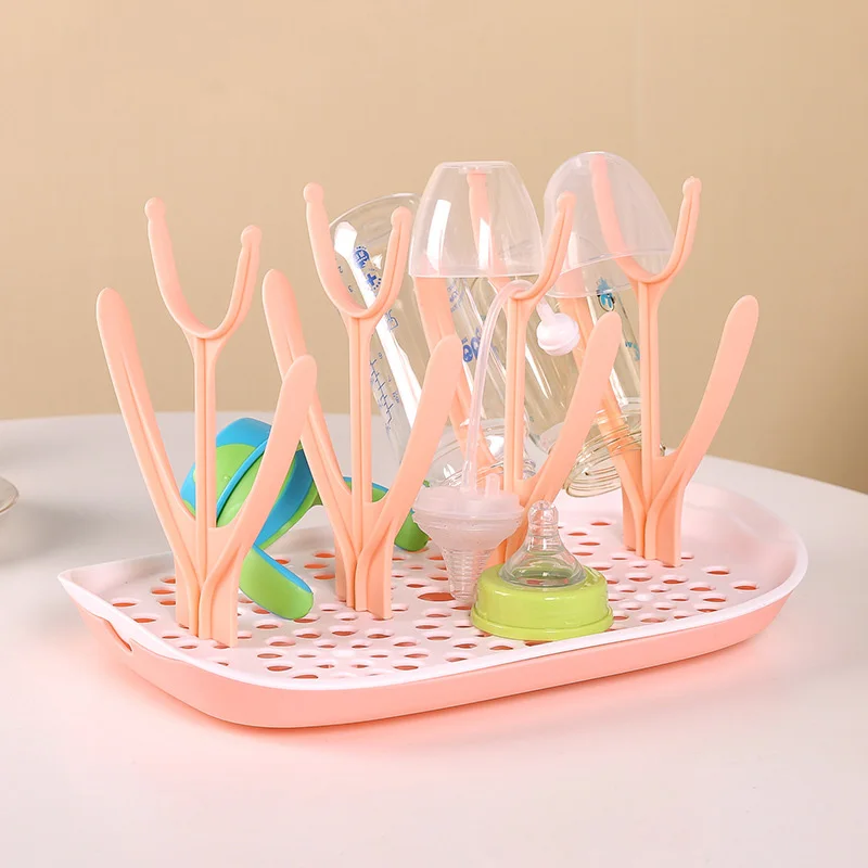 

Portable Baby Pacifier Bottle Holder Double Drain Rack Storage Rack Drying Rack For Home Baby Supplies