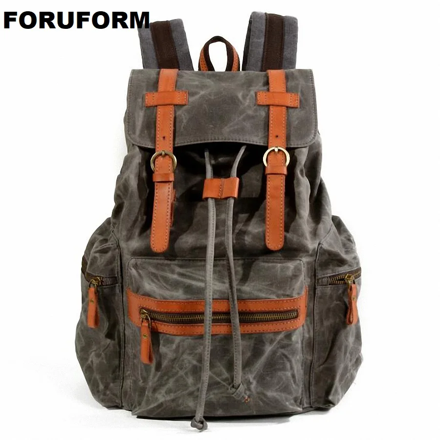 

Waterproof Men's Backpack Vintage Canvas Mochila Feminina Men's Travel Bags Large Capacity Laptop Backpack Male BackBag LI-2350