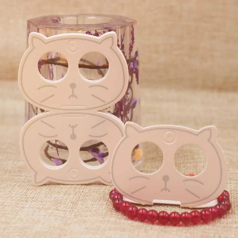 

Zerong new arrival cute cat head paper jewelry cards Fashion bracelet package cards silver foil necklace folded hang tag cards