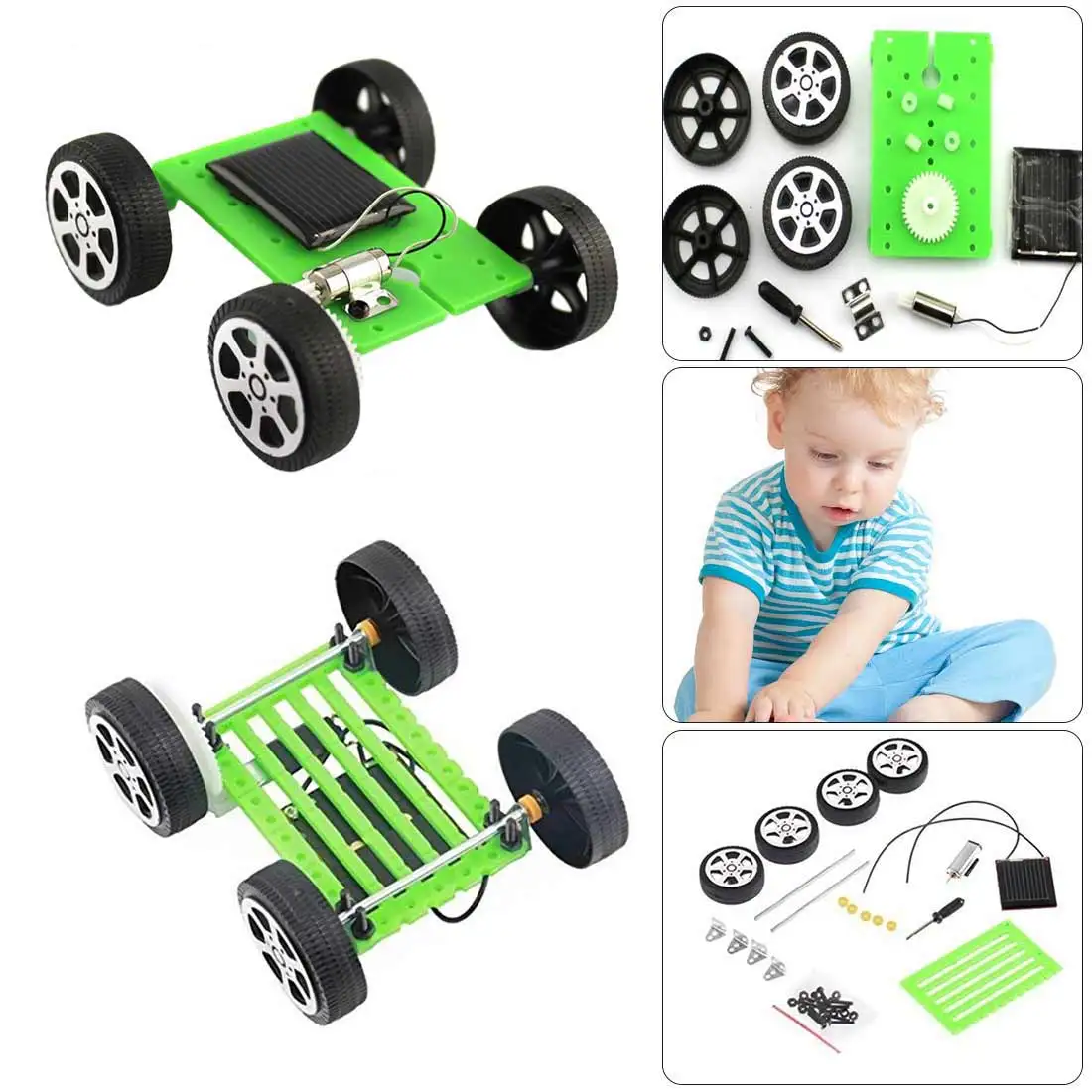 

Hot 1 pcs DIY Solar Power Mini Powered Toy Car Kit Robot Moving Racer Children Educational Gadget Hobby Funny Solar Car Set Gift