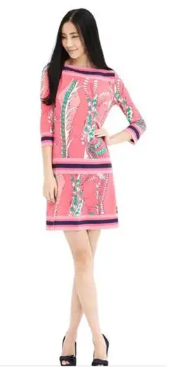 Party Dresses Real Top Fasion Freeshipping Silk Cotton Straight Sexy Dress Print Mid Waist Elastic Knitted