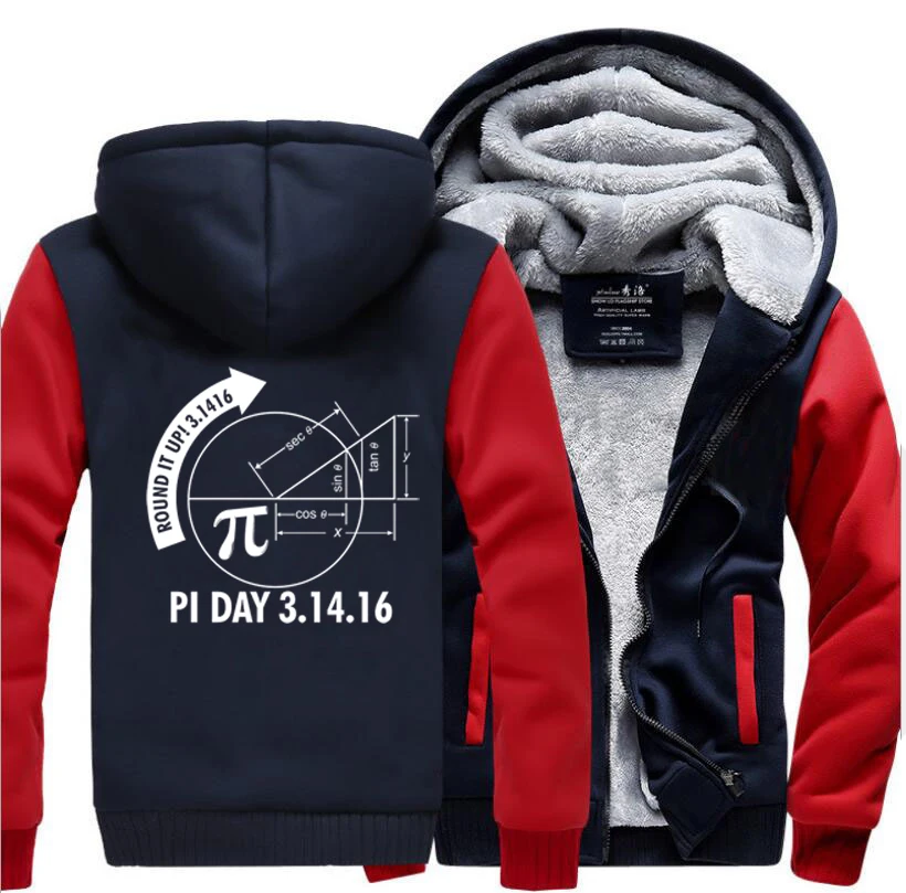 

Round It Up Math Graph Pi Day Science Mens Hoodies 2019 Winter Warm Fashion Fleece Sweatshirts Men For Adult Thick Men's Jacket