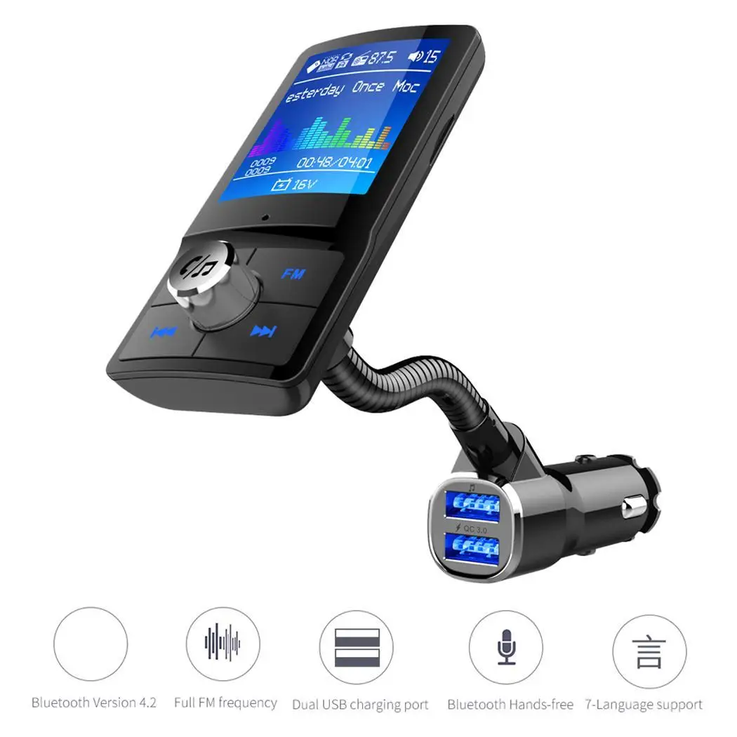 

BC43 Car Bluetooth MP3 Player Car FM No Transmitter OLED color screen 12-24V Yes cigarette lighter type car
