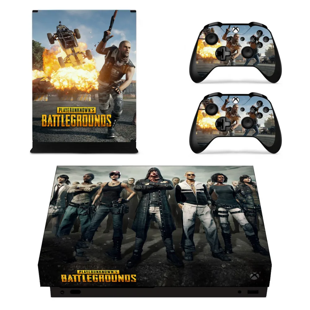 Наклейка PUBG Playerunknown's Battlegrounds наклейка для консоли Microsoft Xbox One X и 2 контроллера |